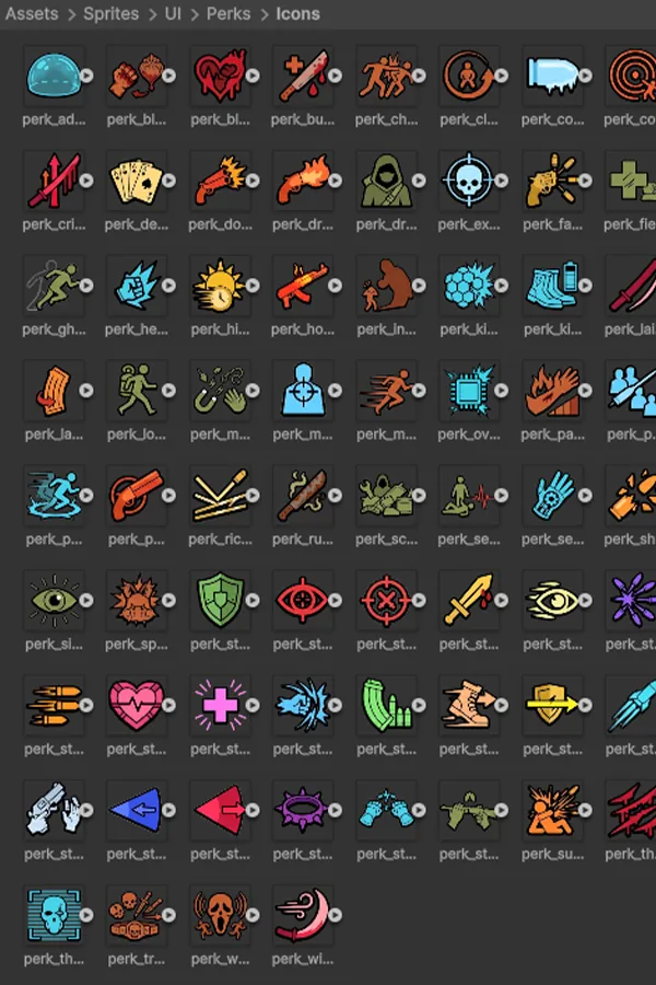 Asset pack — weapons and items sprite sheet